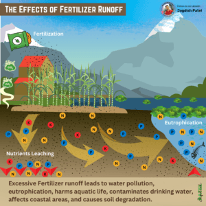 Soil nutrient movement and leaching process illustration